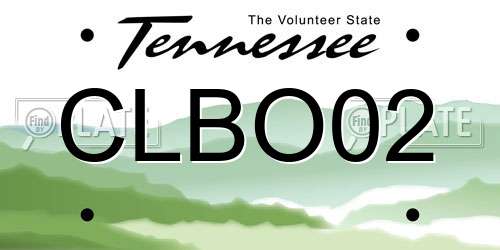 CLBO02 Tennessee License Plate