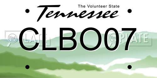 CLBO07 Tennessee License Plate