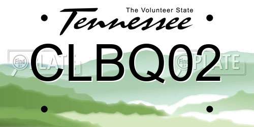 CLBQ02 Tennessee License Plate