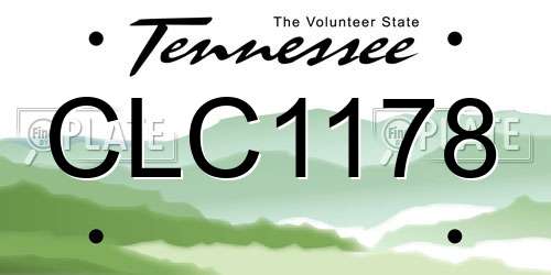CLC1178 Tennessee License Plate