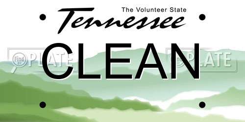 CLEAN Tennessee License Plate