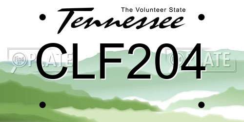 CLF204 Tennessee License Plate