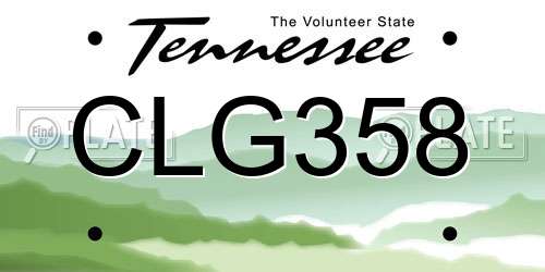 CLG358 Tennessee License Plate