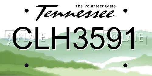 CLH3591 Tennessee License Plate