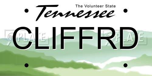 CLIFFRD Tennessee License Plate