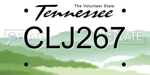 CLJ267 Tennessee License Plate