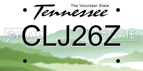 CLJ26Z Tennessee License Plate