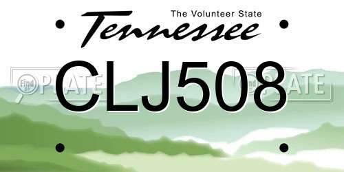 CLJ508 Tennessee License Plate