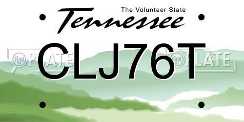 CLJ76T Tennessee License Plate