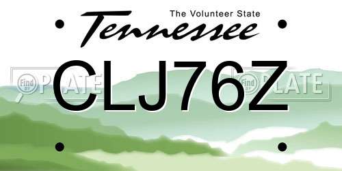 CLJ76Z Tennessee License Plate