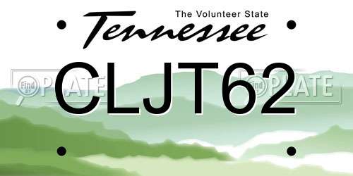 CLJT62 Tennessee License Plate