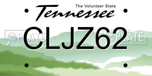 CLJZ62 Tennessee License Plate