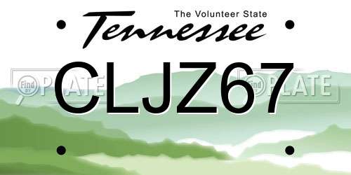 CLJZ67 Tennessee License Plate