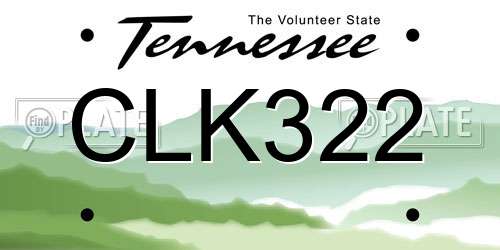 CLK322 Tennessee License Plate