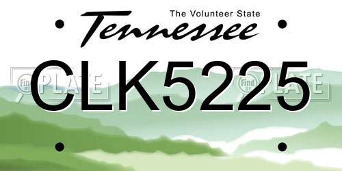 CLK5225 Tennessee License Plate