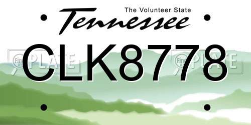 CLK8778 Tennessee License Plate