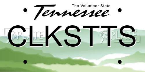 CLKSTTS Tennessee License Plate