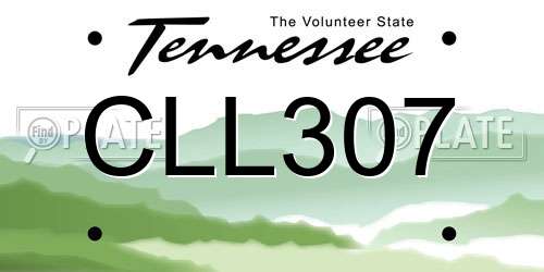 CLL307 Tennessee License Plate
