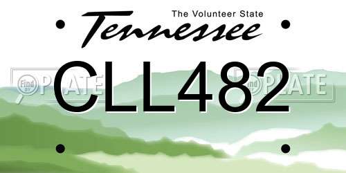 CLL482 Tennessee License Plate