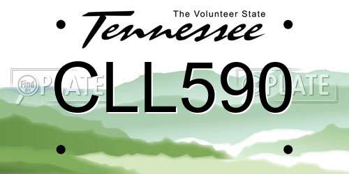 CLL590 Tennessee License Plate