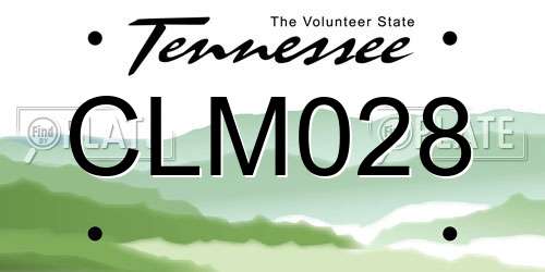 CLM028 Tennessee License Plate