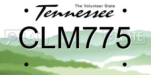 CLM775 Tennessee License Plate