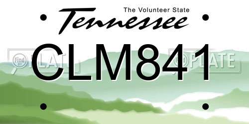 CLM841 Tennessee License Plate