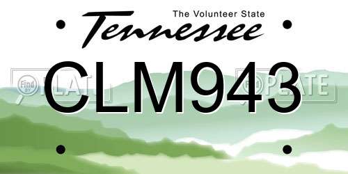 CLM943 Tennessee License Plate