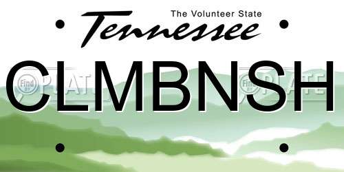 CLMBNSH Tennessee License Plate