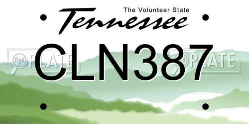 CLN387 Tennessee License Plate