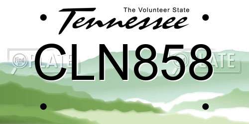 CLN858 Tennessee License Plate