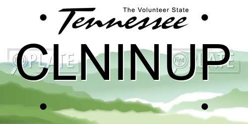 CLNINUP Tennessee License Plate