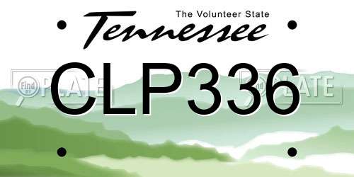 CLP336 Tennessee License Plate