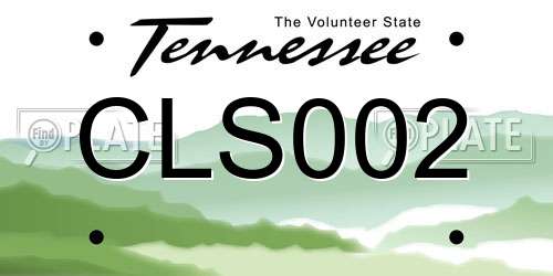 CLS002 Tennessee License Plate