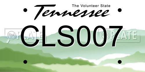 CLS007 Tennessee License Plate