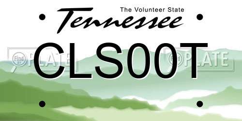 CLS00T Tennessee License Plate