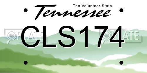 CLS174 Tennessee License Plate