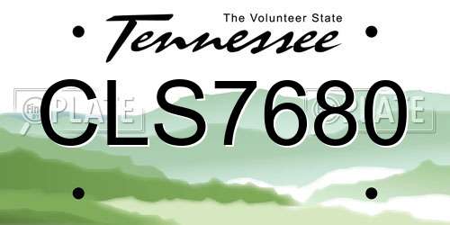 CLS7680 Tennessee License Plate