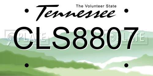 CLS8807 Tennessee License Plate