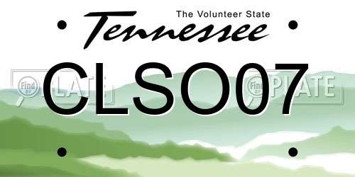 CLSO07 Tennessee License Plate