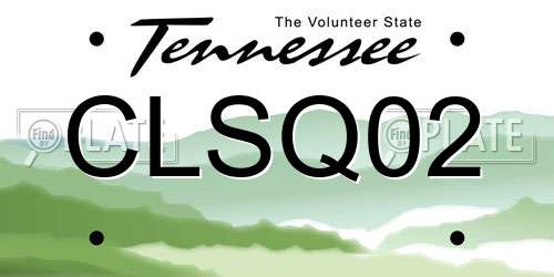 CLSQ02 Tennessee License Plate
