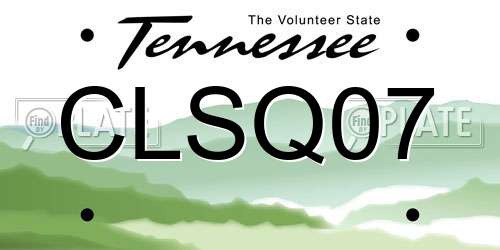 CLSQ07 Tennessee License Plate