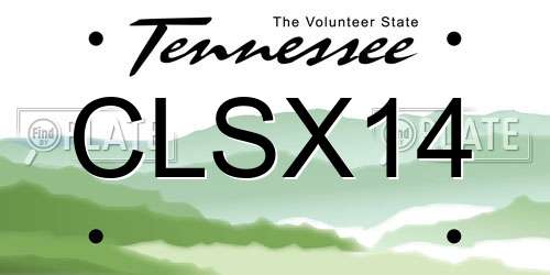 CLSX14 Tennessee License Plate