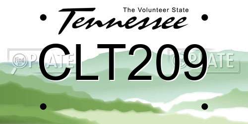 CLT209 Tennessee License Plate