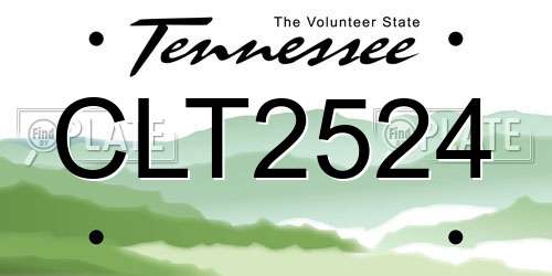 CLT2524 Tennessee License Plate