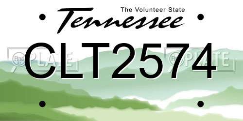 CLT2574 Tennessee License Plate