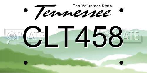 CLT458 Tennessee License Plate