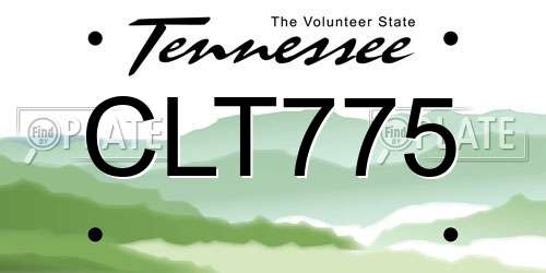 CLT775 Tennessee License Plate