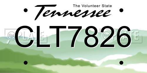 CLT7826 Tennessee License Plate