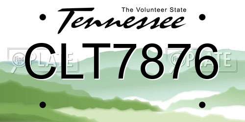 CLT7876 Tennessee License Plate